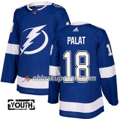 Tampa Bay Lightning Dresy Ondrej Palat 18 Adidas 2017-2018 Modrá Authentic - Dětské Tampa Bay Lightning Dresy Ondrej Palat 18 Adidas 2017-2018 Modrá Authentic - Dětské